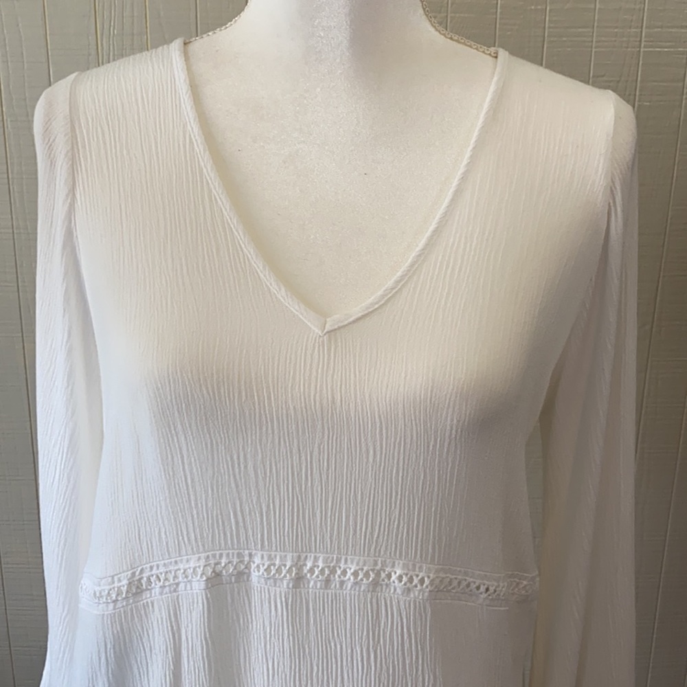 Miin Boho White Blouse Size S - Picture 5 of 7